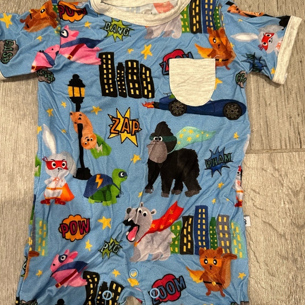 Colorful Cartoon Print Infant Baby Shorty Romper - Picture 1 of 2